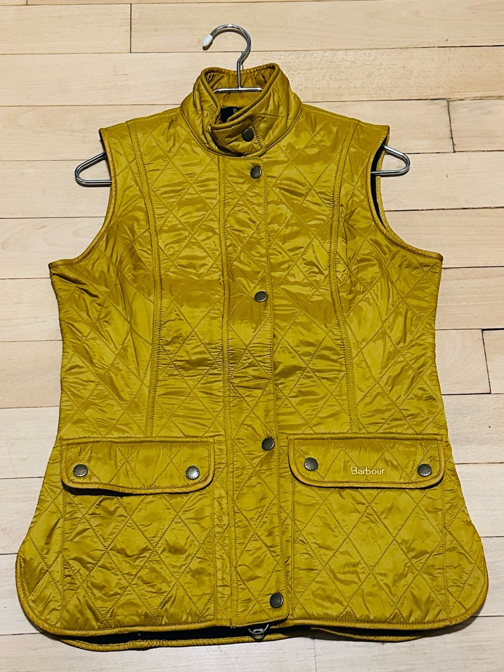 Barbour Wray Gillet in Dijon; Quilted Gold Vest, US sz 6